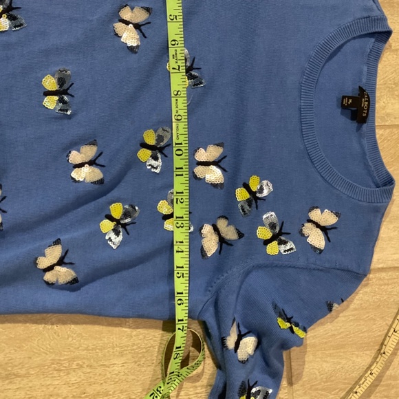 Talbots Blue Butterfly Sweater - Picture 4 of 6